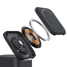 Бездротовий зарядний пристрій Baseus MagPro Series 2-in-1 Magnetic з функцією MagSafe і Qi2 20W та вбудованим кабелем Type-C Чорний
