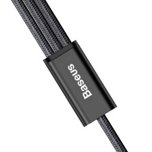 Кабель Baseus Rapid Series Cable 3-in-1 Fast Charging Data Cable USB to Lightning+Type-C+MicroUSB 3А 1.2m Чорний
