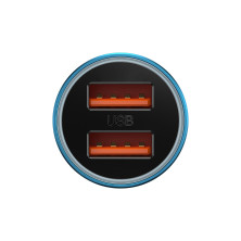 Автомобільний зарядний пристрій Baseus Golden Contactor Max Dual Fast Charger Car Charger 60W 2USB Блакитний