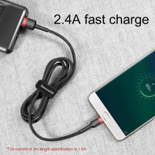 Кабель Baseus Cafule Cable USB to Micro USB 2.4A 1m Черно-Красный