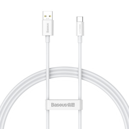 Кабель Baseus Superior Series Fast Charging Data Cable USB to Type-C 65W SUPERVOOC 1m Білий