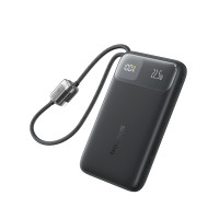 УМБ Baseus EnerFill FC11 Dual-Cable 10000mAh 22.5W с технологией QC3.0+PD3.0 и iP 20W+Type-C 22.5W кабелем Черный