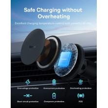 Беспроводное автомобильное зарядное устройство Baseus CW01 Magnetic Wireless Charging Car Mount Claw 40W с функцией MagSafe и Qi 15W+Type-C 25W Черный