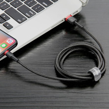 Кабель Baseus Cafule Cable USB to Lightning 2.4A 1m Черно-Червоний