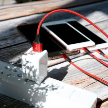 Кабель Baseus Rapid Series Cable 3-in-1 Fast Charging Data Cable USB to Lightning+Type-C+MicroUSB 3А 1.2m Червоний