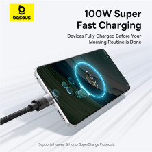 Кабель Baseus StarSpeed Series 3-in-1 Fast Charging Data Cable USB to Lightning+Type-C+MicroUSB 100W 1.5m Чорний
