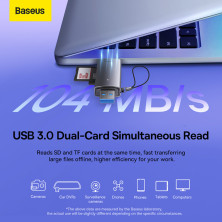 Кардрідер Baseus Lite Card Card Reader USB/Type-C, SD/TF Cards Сірий