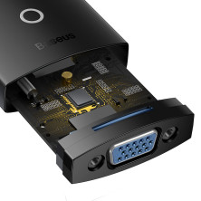 HDMI адаптер Baseus Lite Series Adapter HDMI to VGA з 3,5-мм аудіопортом AUX Чорний