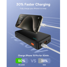 УМБ Baseus Airpow Fast Charge 20000mAh 20W 3A з технологією QC3.0+PD3.0 USB+Type-C + Кабель USB to Type-C Чорний