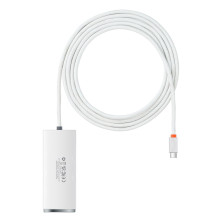USB-хаб Baseus 4in1 Lite Series 4-Port Type-C HUB Adapter Type-C to USB3.0*4 кабель 2м Білий