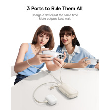 УМБ Baseus EnerFill FC21 Qpow 3 Ultra 10000mAh 22.5W с технологией QC3.0+PD3.0 + Кабель Type-C to Lightning Серебристый