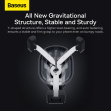 Автодержатель для телефона Baseus Stable Gravitational Car Mount Air Outlet в воздуховод Черный
