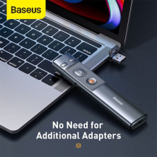 Презентер лазерная указка Baseus Orange Dot Wireless Presenter Red Laser Серый