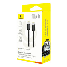 Кабель Baseus Dynamic 4 Series Fast Charging Data Cable Type-C to Type-C 100W 20V 5A 1m Черный