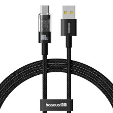 Кабель Baseus Gem Series Fast Charging Data Cable USB to Type-C 100W 20V 5A 1m Черный