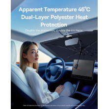 Сонцезахисна парасолька автомобільна Baseus CoolRide Doubled-Layered Windshield Sun Shade Umbrella Mega Cluster Large Чорний