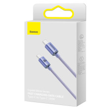 Кабель Baseus Crystal Shine Series Fast Charging Data Cable Type-C to Type-C 100W 20V 5A 1.2m Фіолетовий