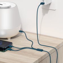 Кабель Baseus Superior Series 3-in-1 Fast Charging Data Cable USB to Lightning+Type-C+MicroUSB 3.5А 1.5m Синій