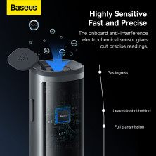 Алкотестер цифровой портативный Baseus SafeJourney Pro Series Breathalyzer Серый