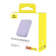 УМБ Baseus Magnetic Wireless 2in1 6000mAh 20W 2.4A QC3.0+PD3.0 з Бездротовою зарядкою Qi 15W Фіолетовий