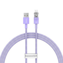 Кабель Baseus Explorer Series with Smart Temperature Control Fast Charging Data Cable USB to Lightning 2.4A 1m Фіолетовий