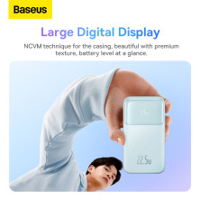 УМБ Baseus Comet Digital Display Fast Charge 10000mAh 22.5W 3A з технологією QC3.0+PD3.0 и iP 20W+Type-C 22.5W кабелем Блакитний