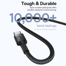 Кабель Baseus Cafule Flash Charging Data Line Cable Type-C to Type-C PD 2.0 QC 3.0 100W 20V 5A 1m Набор 2 шт Черный