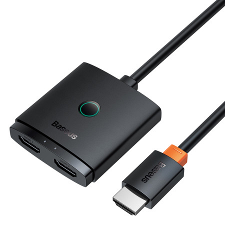 HDMI Свитч разветвитель Baseus AirJoy 2in1 Bidirectional HDMI to 4KHDMI*2 Switch кабель 1м Черный