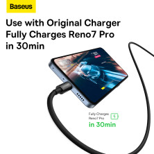 Кабель Baseus Superior Series Fast Charging Data Cable USB to Type-C 65W SUPERVOOC 2m Чорний