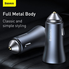 Автомобильное зарядное устройство Baseus Golden Contactor Pro Dual Quick Charger Car Charger 40W USB+Type-C + Кабель USB to Type-C 1м Серый