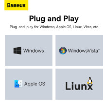 USB Переходник Baseus Lite Series Ethernet 100 Mbps Type-A to RJ45 Черный