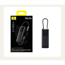 USB-хаб Baseus 6in1 Dual Fast Charging 6-Port Type-C HUB Adapter Type-C to USB3.2*1, USB2.0*1,Type-C3.2*2, Type-C(PD)*1, 4KHDMI Черный