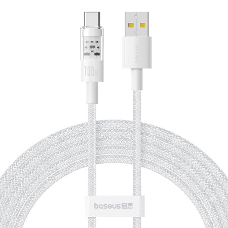 Кабель Baseus Gem Series Fast Charging Data Cable USB to Type-C 100W 20V 5A 2m Білий