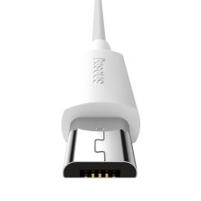 Кабель Baseus Simple Wisdom Series Fast Charging Data Cable USB to Micro USB 2.1A 1.5m Набор 2 шт Білий
