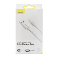 Кабель Baseus White Series Support VOOC Quick Charging Cable USB to Type-C 100W 20V 5A 1m Белый