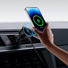 Бездротовий автомобільний зарядний пристрій Baseus MagPro Magnetic Wireless Charging Car Mount Air Vent Version з технологією Qi 15W Чорний