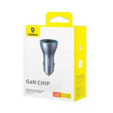 Автомобільний зарядний пристрій Baseus Golden Contactor Pro GaN Fast Charging Car Charger 65W USB+2Type-C Сірий