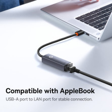USB Переходник Baseus Lite Series Ethernet 1000 Mbps Type-A to RJ45 Серый