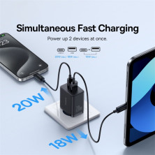 Сетевое зарядное устройство Baseus Cube Fast Charger QC3.0+PD3.0 20W USB+Type-C 3A Черный