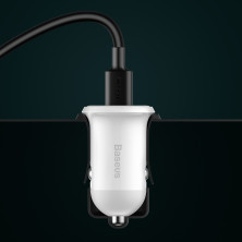 Автомобільний зарядний пристрій Baseus Grain Pro Car Charge 2USB 4.8A Білий