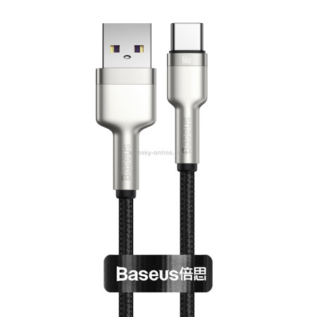 Кабель Baseus Cafule Metal Data Cable USB to Type-C 66W 11V 6A 0.25m Черный