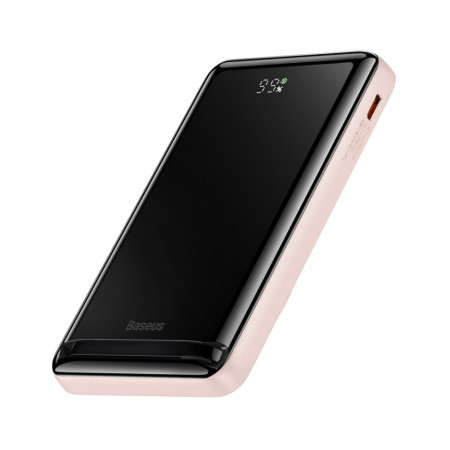 УМБ Baseus Magnetic Bracket 3in1 10000mAh 20W 3A QC3.0+PD3.0 с Беспроводной зарядкой Qi 15W Розовый