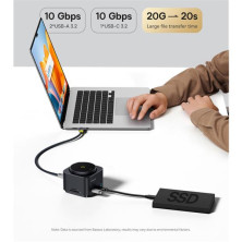 USB-хаб з Бездротовою зарядкою Baseus 7in1 MagPro Series 2 7-Port Type-C HUB Adapter Type-C to USB3.2*2, Type-C3.2*1, Type-C(PD)*1, 4KHDMI, SD/TF 3.0 Чорний