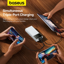 УМБ Baseus Star-Lord Digital Display 30000mAh 30W с технологией QC3.0+PD3.0 2USB+Type-C + Кабель USB to Type-C Белый