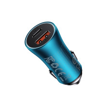 Автомобільний зарядний пристрій Baseus Golden Contactor Max Dual Fast Charger Car Charger 60W USB+Type-C Блакитний
