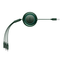 Кабель Baseus Bright Mirror 2 Series Retractable 3-in-1 Fast Charging Data Cable USB to Lightning+Type-C+MicroUSB 3.5А 1.1m Зелений