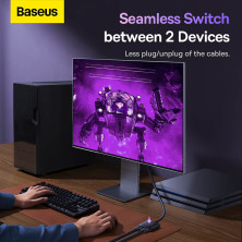 HDMI Свитч разветвитель Baseus AirJoy 2in1 Bidirectional HDMI to 4KHDMI*2 Switch кабель 1м Черный