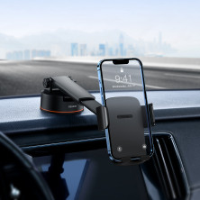 Автодержатель для телефона Baseus Easy Control Clamp Car Mount Holder Pro Suction Cup Version на торпедо и в воздуховод Черный