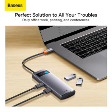 USB-хаб Baseus 4in1 Metal Gleam 4-Port Type-C HUB Adapter Type-C to USB3.0*4 Сірий