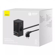 Сетевое зарядное устройство Baseus GaN5 PowerCombo Digital PowerStrip 65W 2AC+USB+Type-C + кабель Baseus Type-C to Type-C 100W 20V/5A 1м Черный